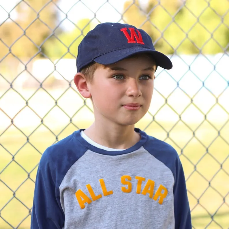 Personalized Kids Cap Varsity Letter