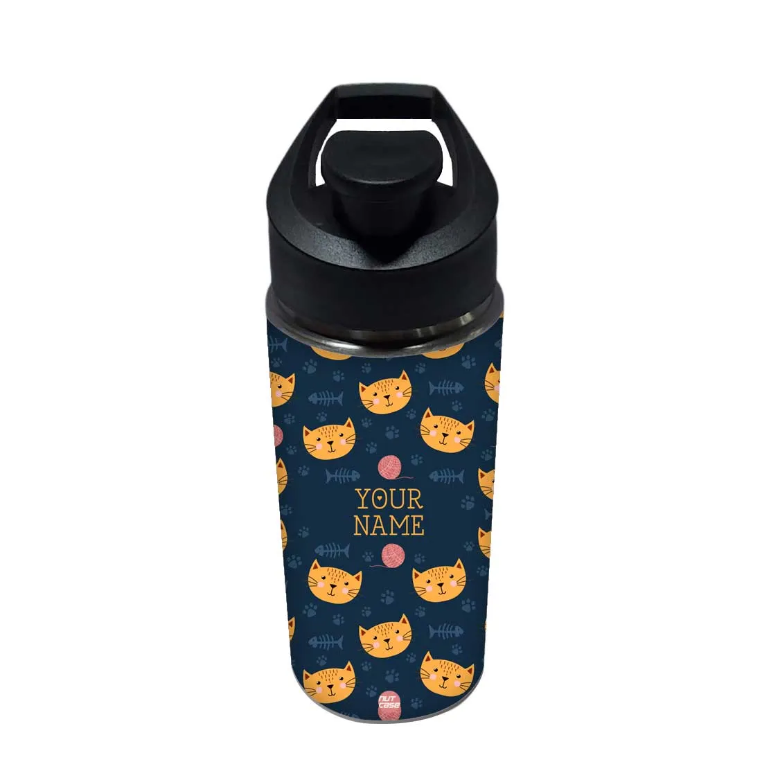 Personalized Sipper Bottle For Kids - Cat Foot Print