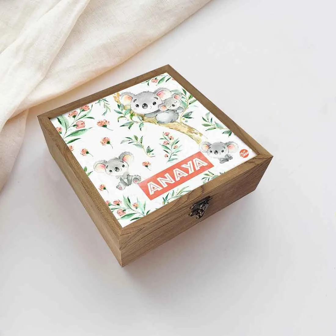 Personalized Wooden Jewellery Box for Kids - Cute Koala