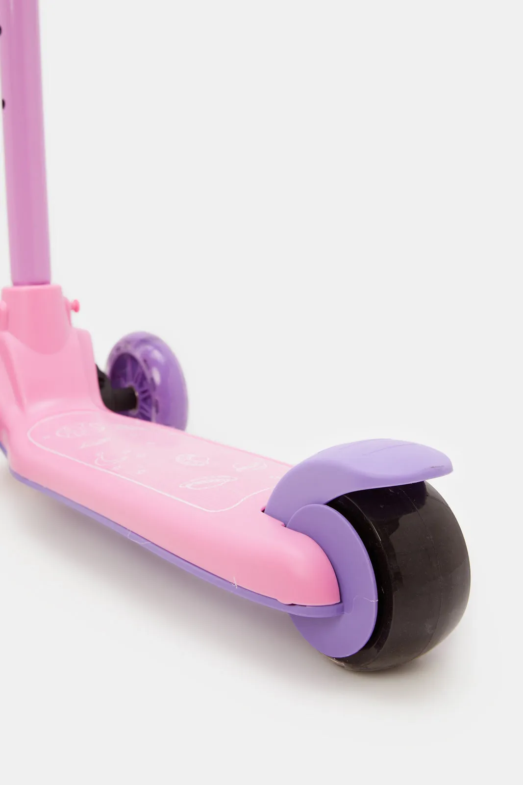 Pink Kids Push Scooter With Adjustable Height