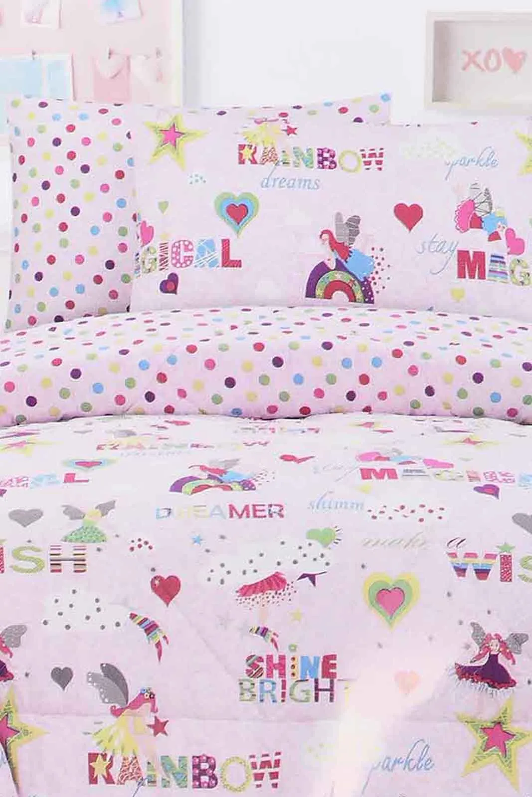 Pink Polka Dot 2-Piece Comforter Set (Kids)