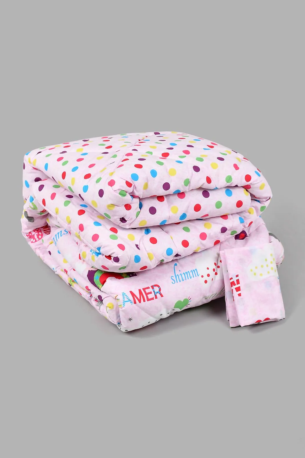 Pink Polka Dot 2-Piece Comforter Set (Kids)