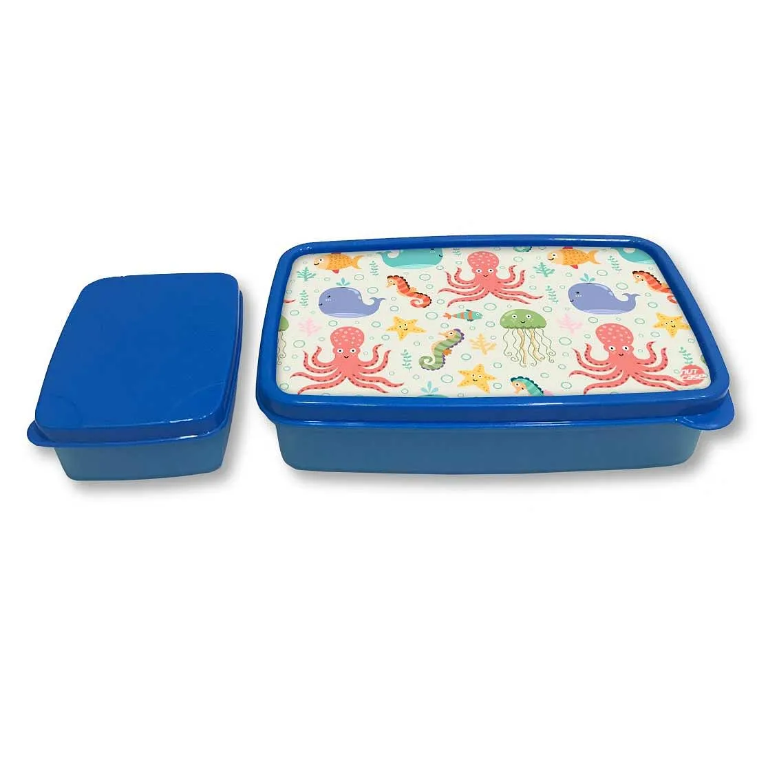 Plastic Designer Lunch Box Organizer for School Kids Boys - Octopus and Jellyfish