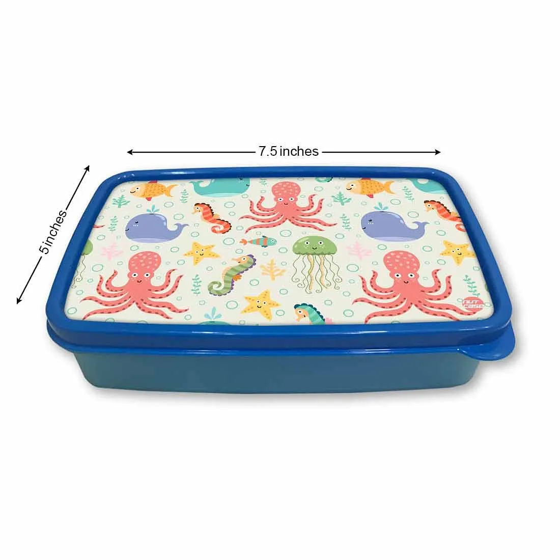 Plastic Designer Lunch Box Organizer for School Kids Boys - Octopus and Jellyfish