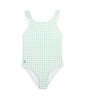 Polo Ralph Lauren Kids Gingham Ruffled One-Piece Swimsuit (Little Kids)