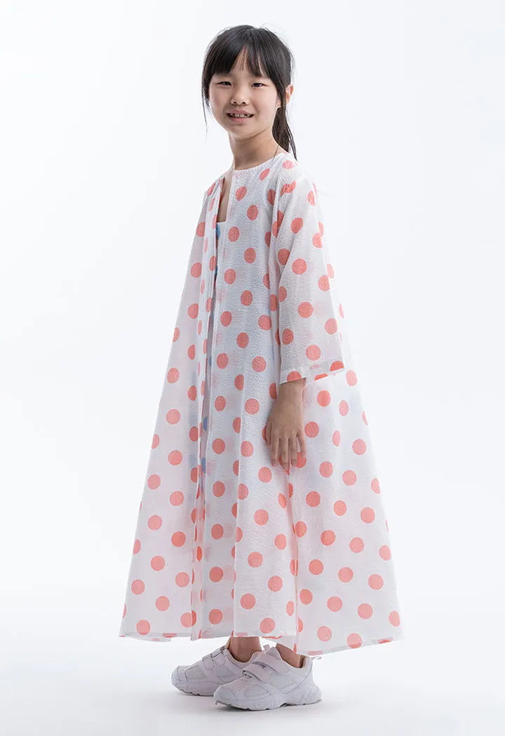 Inner Dress With Polka Dot Printed Kimono Set