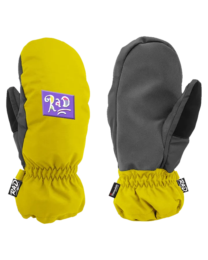 RAD Junior Mitten Playrat Yellow | Snow Mitts Kids | Snow Skiers Warehouse