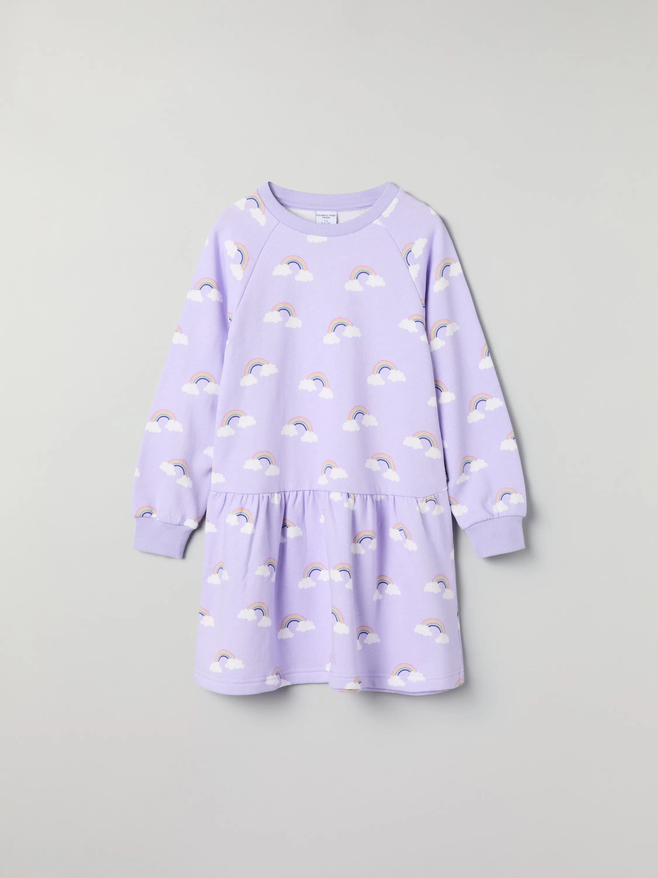 Rainbow Print Kids Sweatshirt Dress