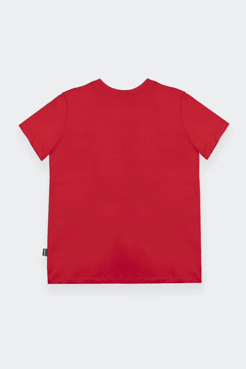 red t-shirt with pocket for kids