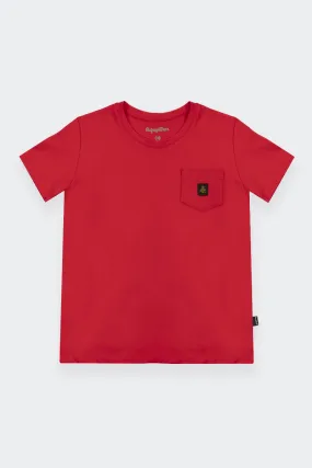 red t-shirt with pocket for kids