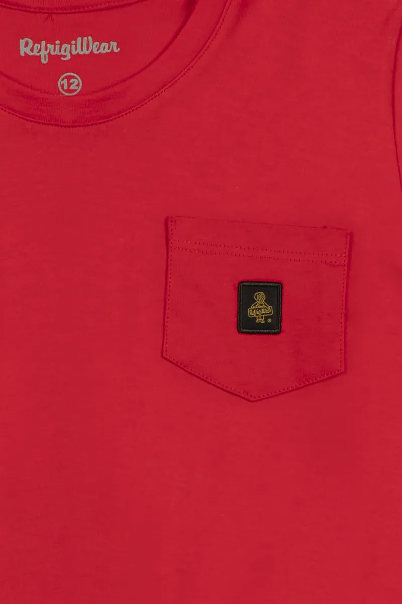 red t-shirt with pocket for kids