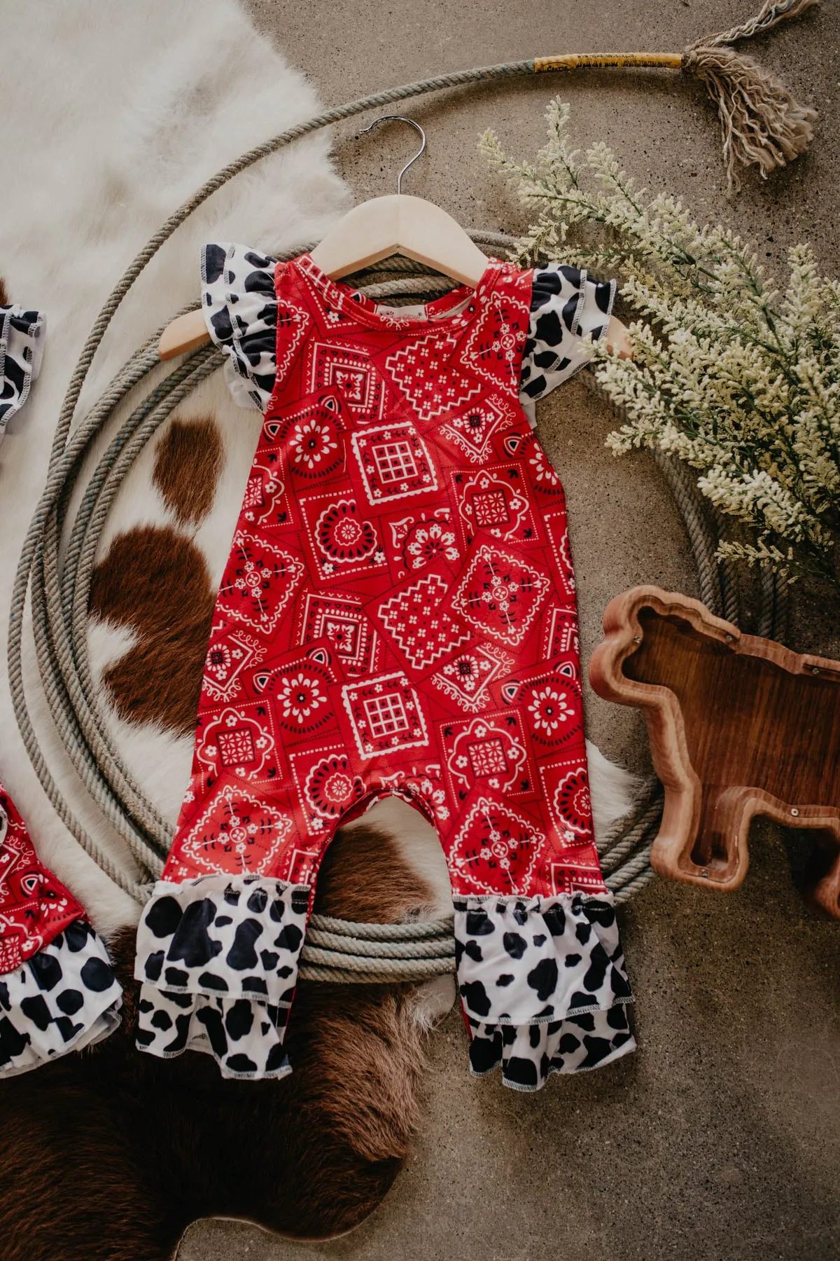 Red Bandana Infant Romper and Kids Dress (0-6M to 7/8yrs)