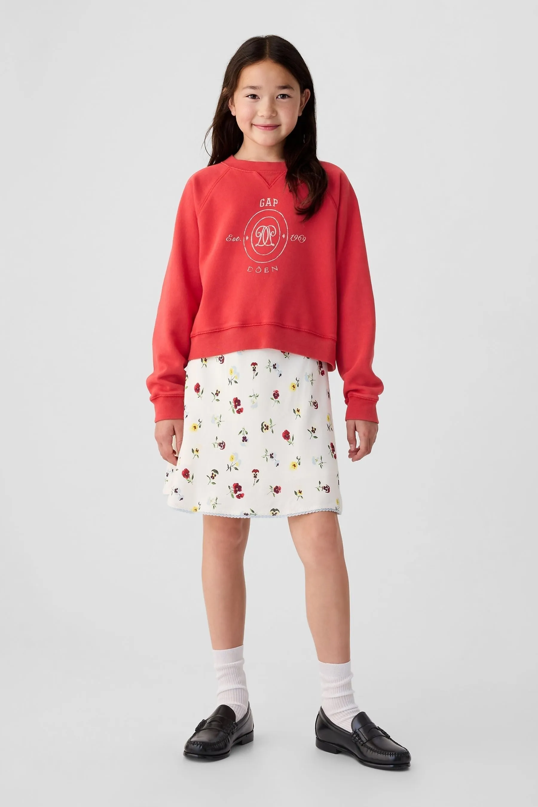 Red DÔEN Logo Sweatshirt (Kids)