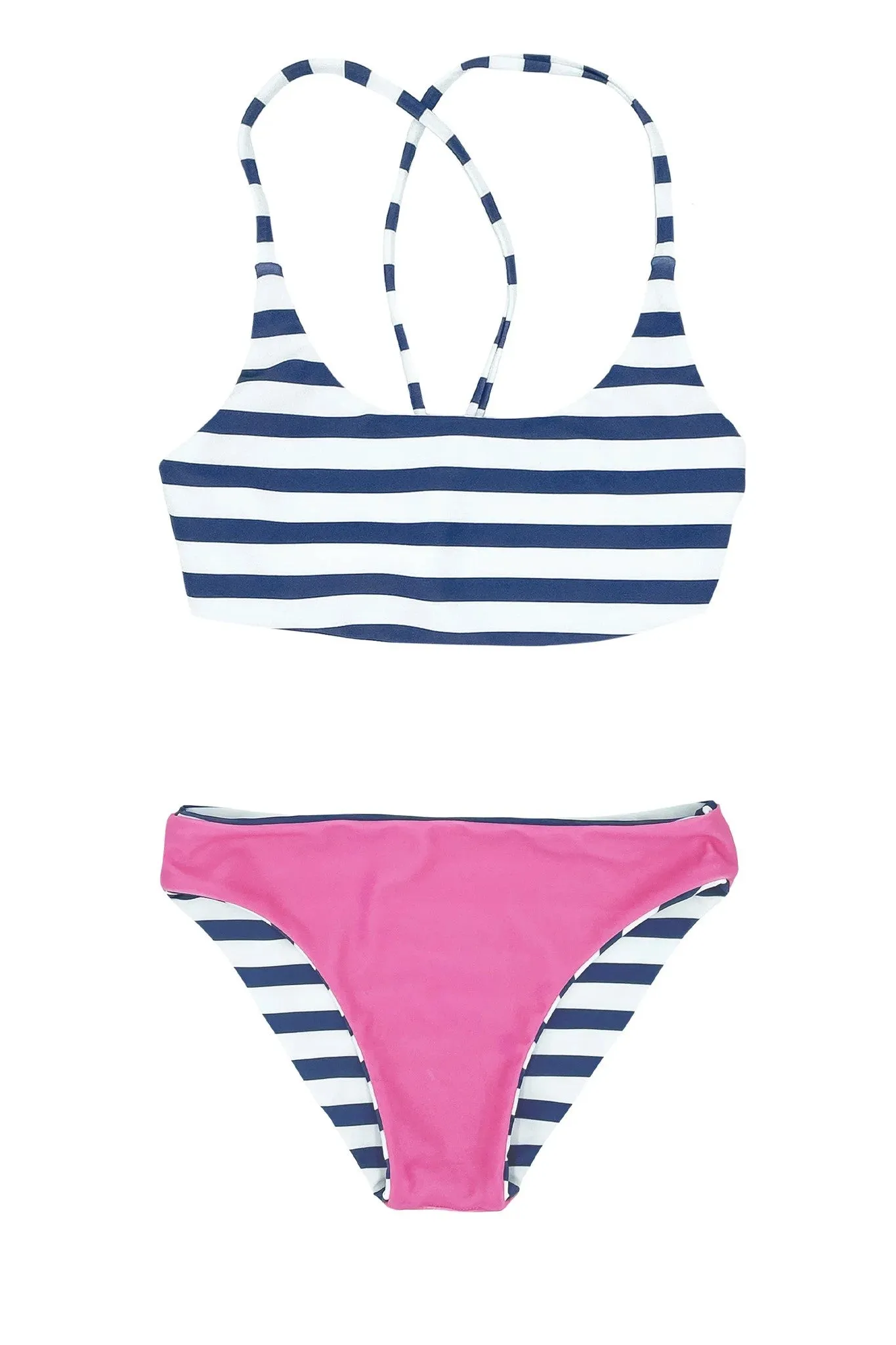 Seaside Stripe Reversible Waverly Bikini