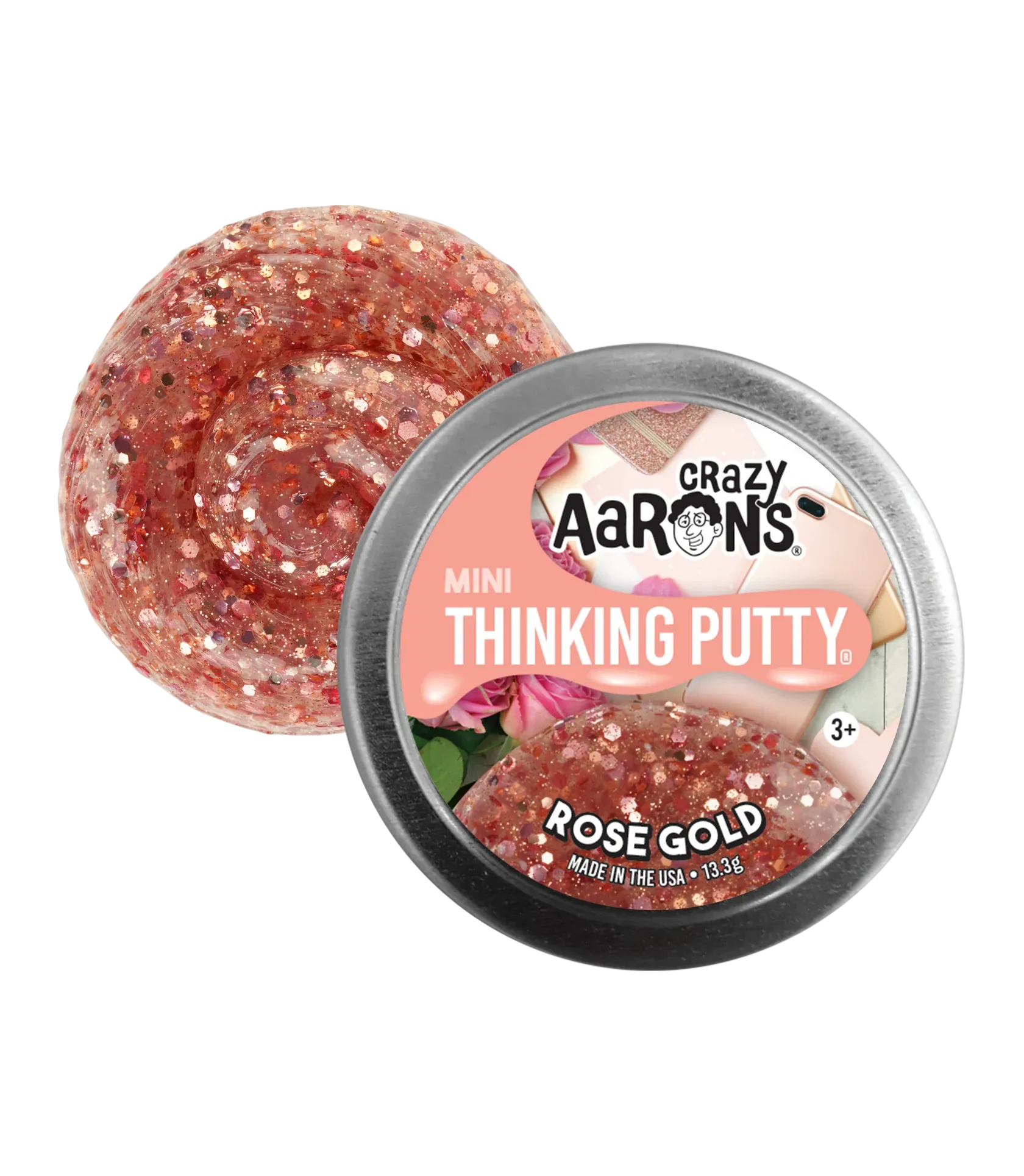 Rose Gold Mini Tin 0.47oz Crazy Aaron's Thinking Putty