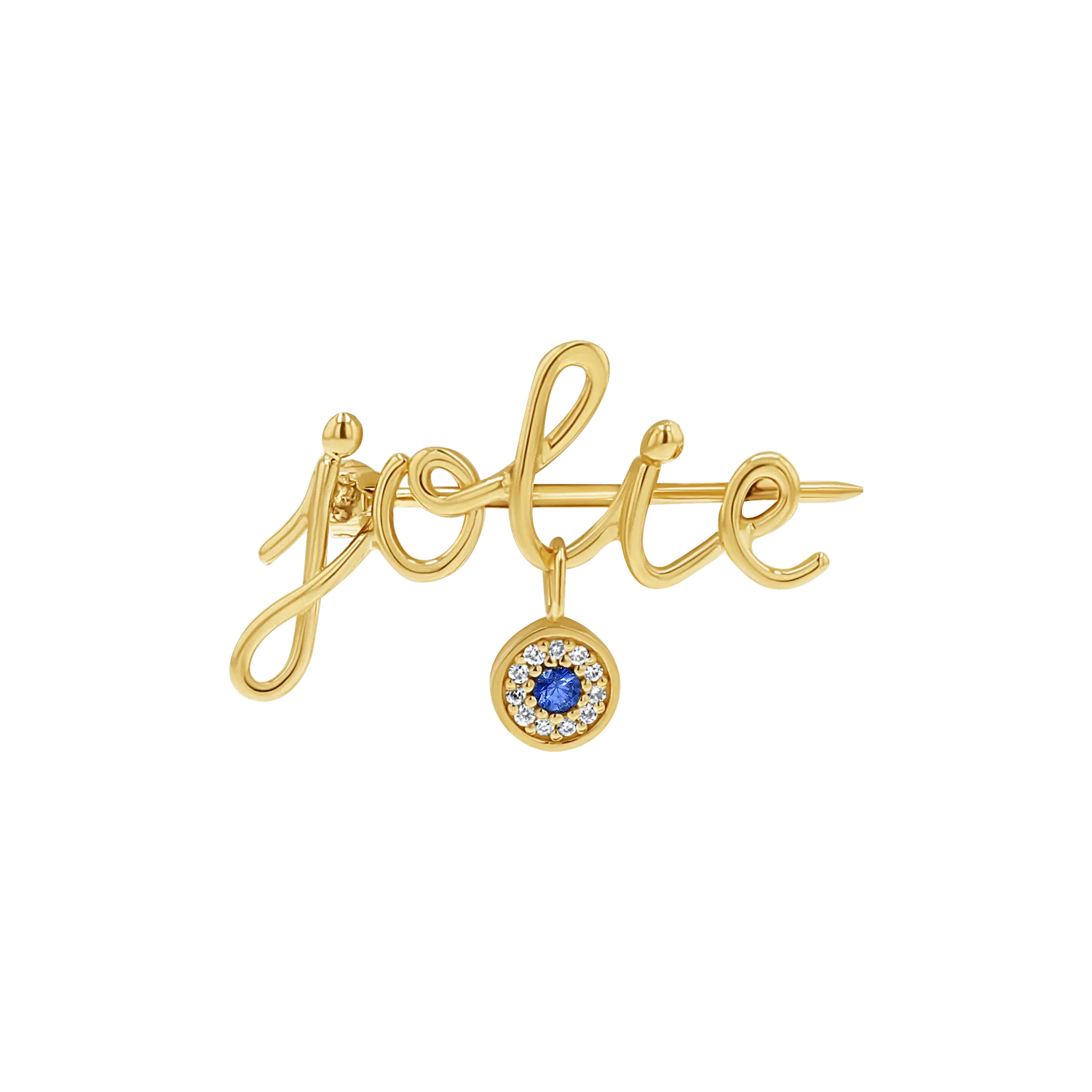 Round Eye Charm Mini Letter Name Pin