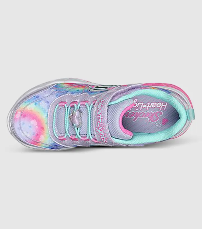 Skechers heart lights groovy swirl kids sneakers]