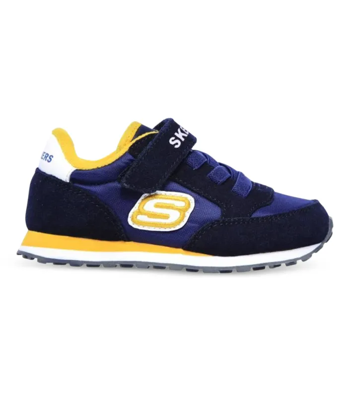 Navy Gold Skechers Retro Sneaks Gorvox TD Kids Shoes