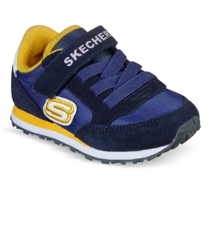 Navy Gold Skechers Retro Sneaks Gorvox TD Kids Shoes