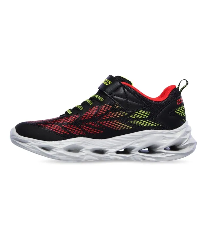 skechers vortex-flash (td) for kids in black and red