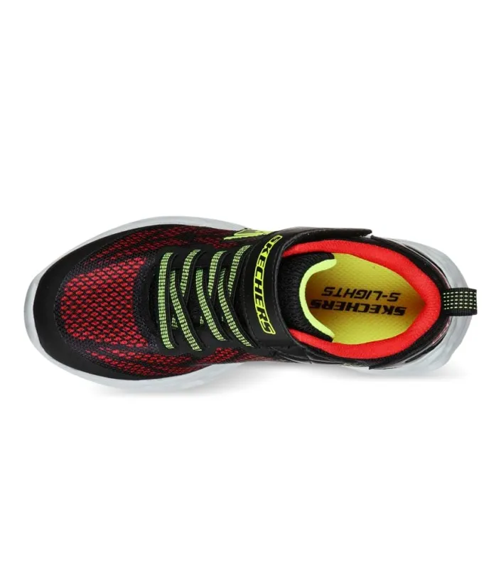 skechers vortex-flash (td) for kids in black and red