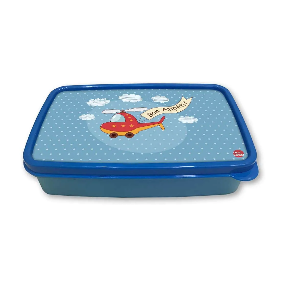 Small Plastic Kids Lunch Box for School Boys Snack Containers - Helicopter