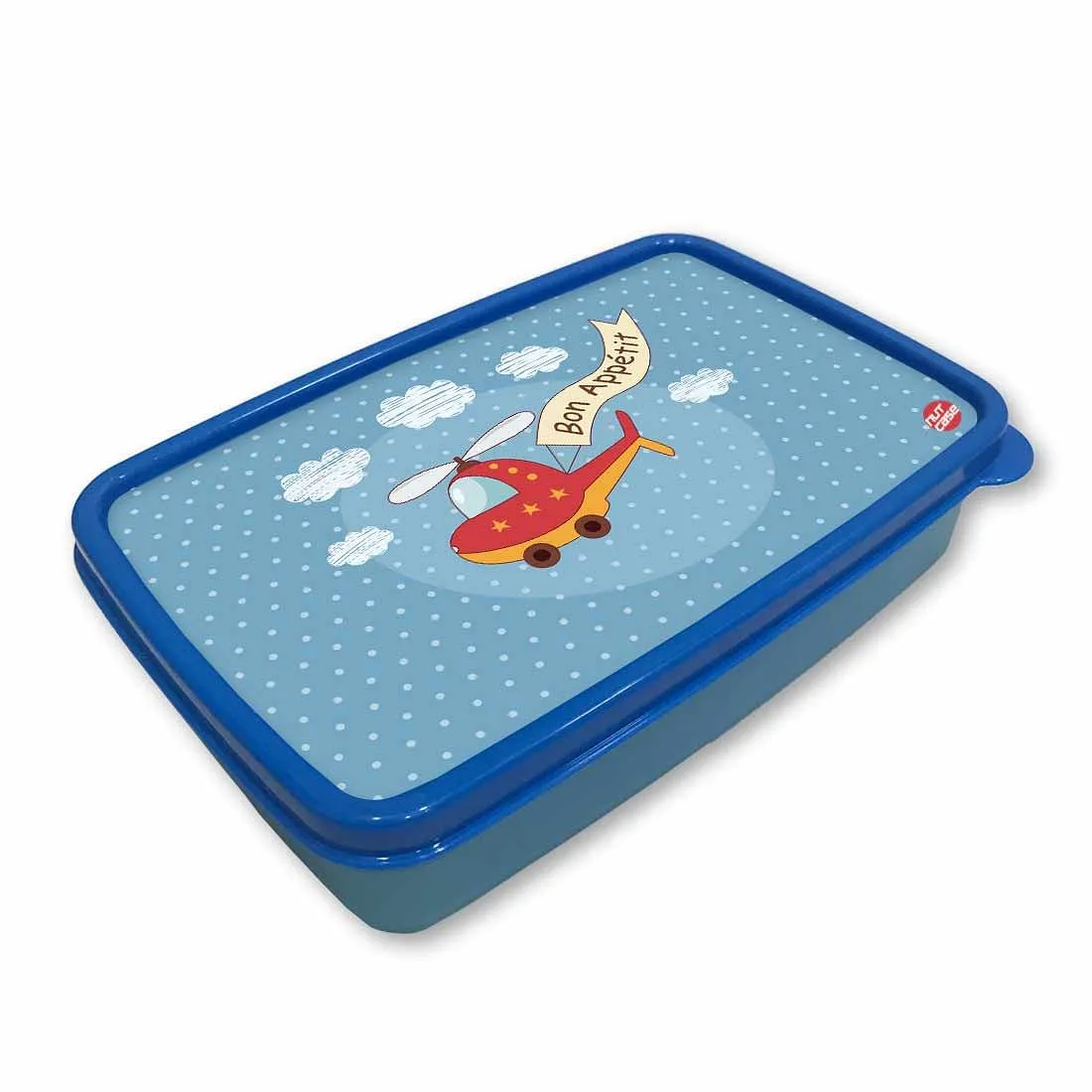 Small Plastic Kids Lunch Box for School Boys Snack Containers - Helicopter