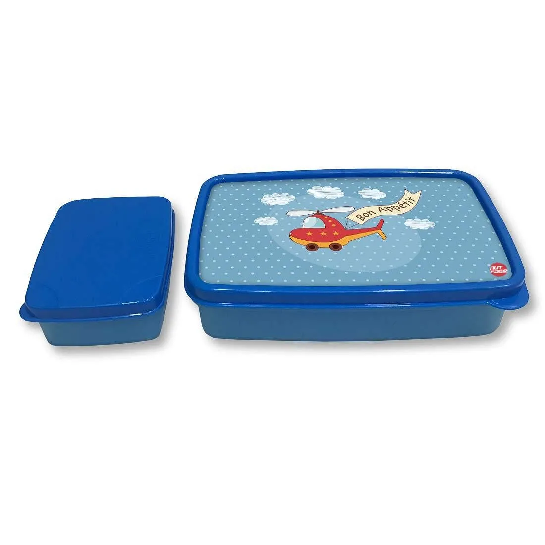 Small Plastic Kids Lunch Box for School Boys Snack Containers - Helicopter