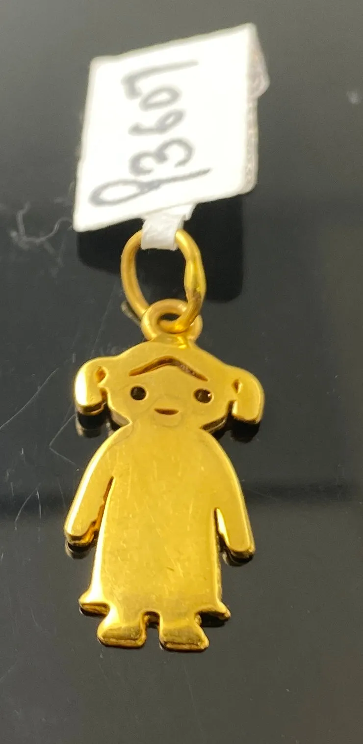 Solid Gold Kids Customized Doll Pendant