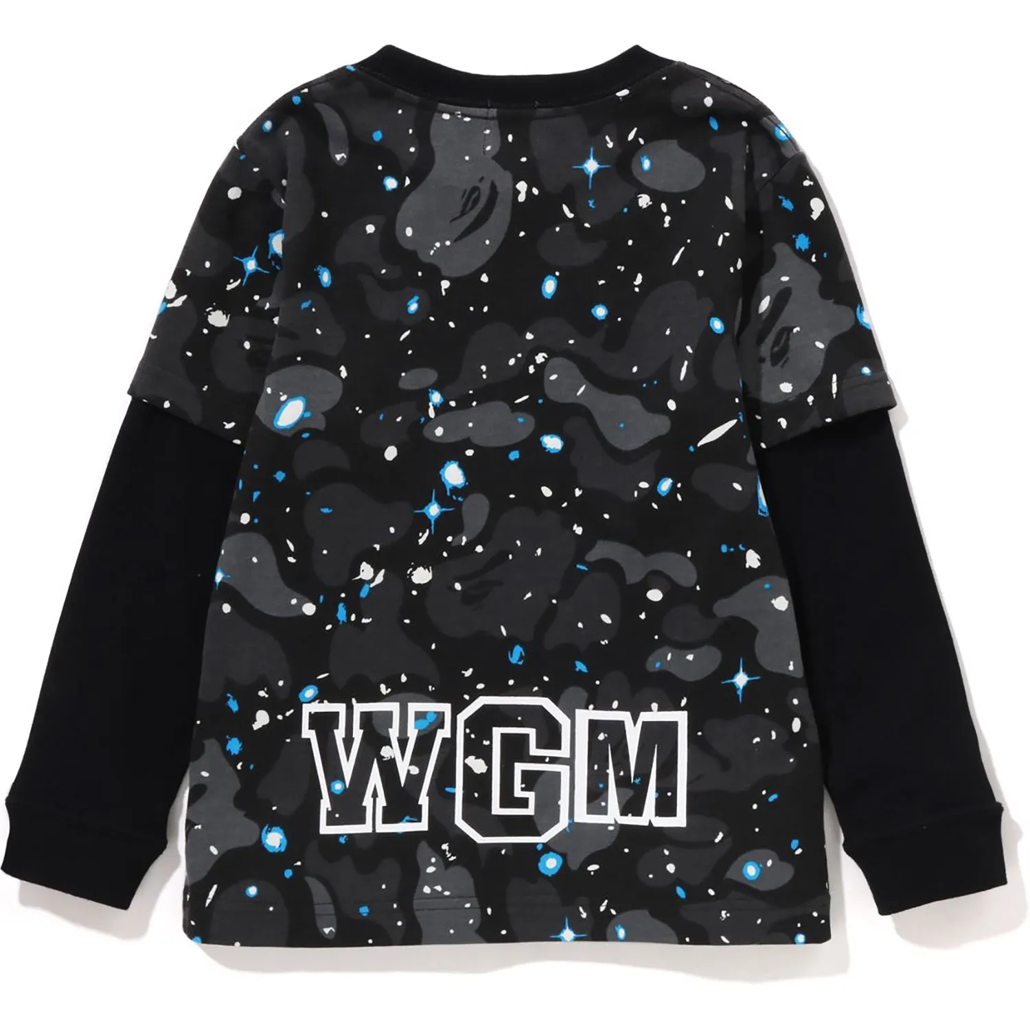 Kids SPACE CAMO Shark Layered Long Sleeve Tee