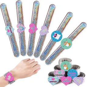 Slap Bracelet with 3D Image-Shifting Charms and Glitter