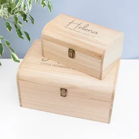 Custom Children's Personalized Message Memory Box - Wooden