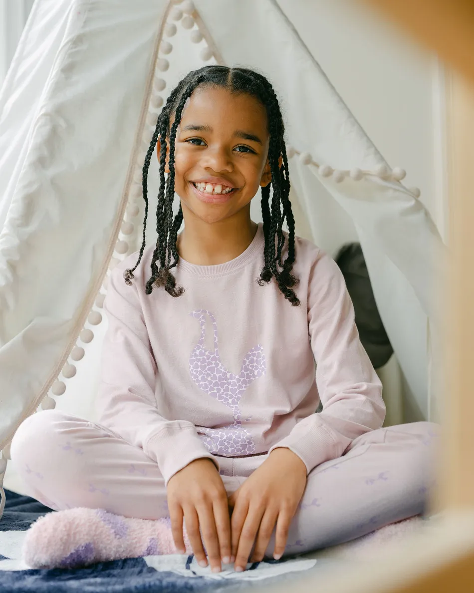 Spurs Kids Cockerel Print Pink PJ Set