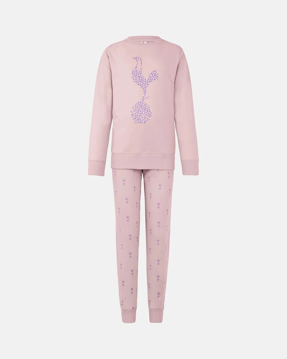 Spurs Kids Cockerel Print Pink PJ Set