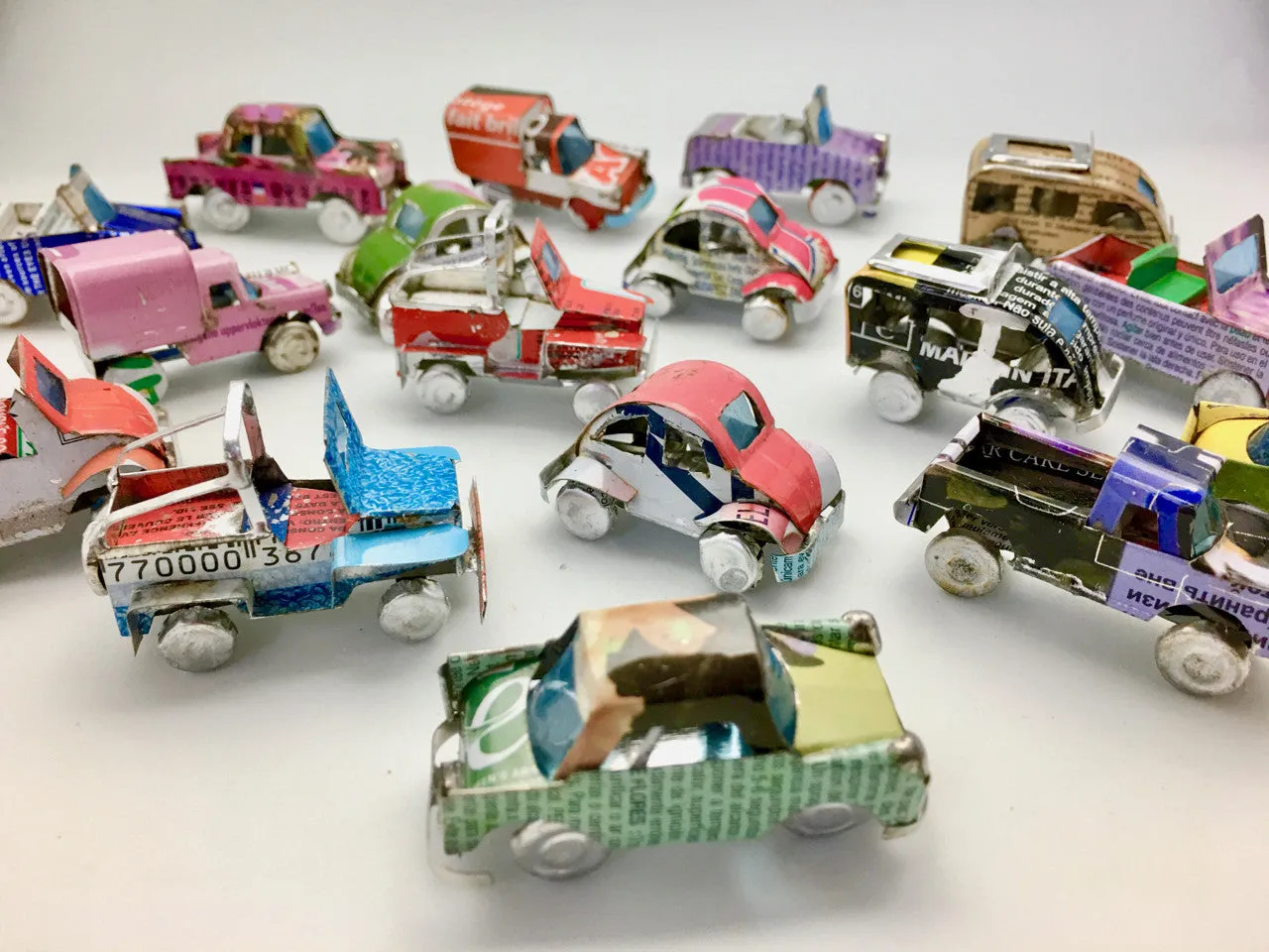 Steve Parkes Assorted Set of 1.5 Recycled Tin Cars