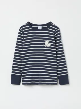 Striped Moomin Appliqué Kids Top