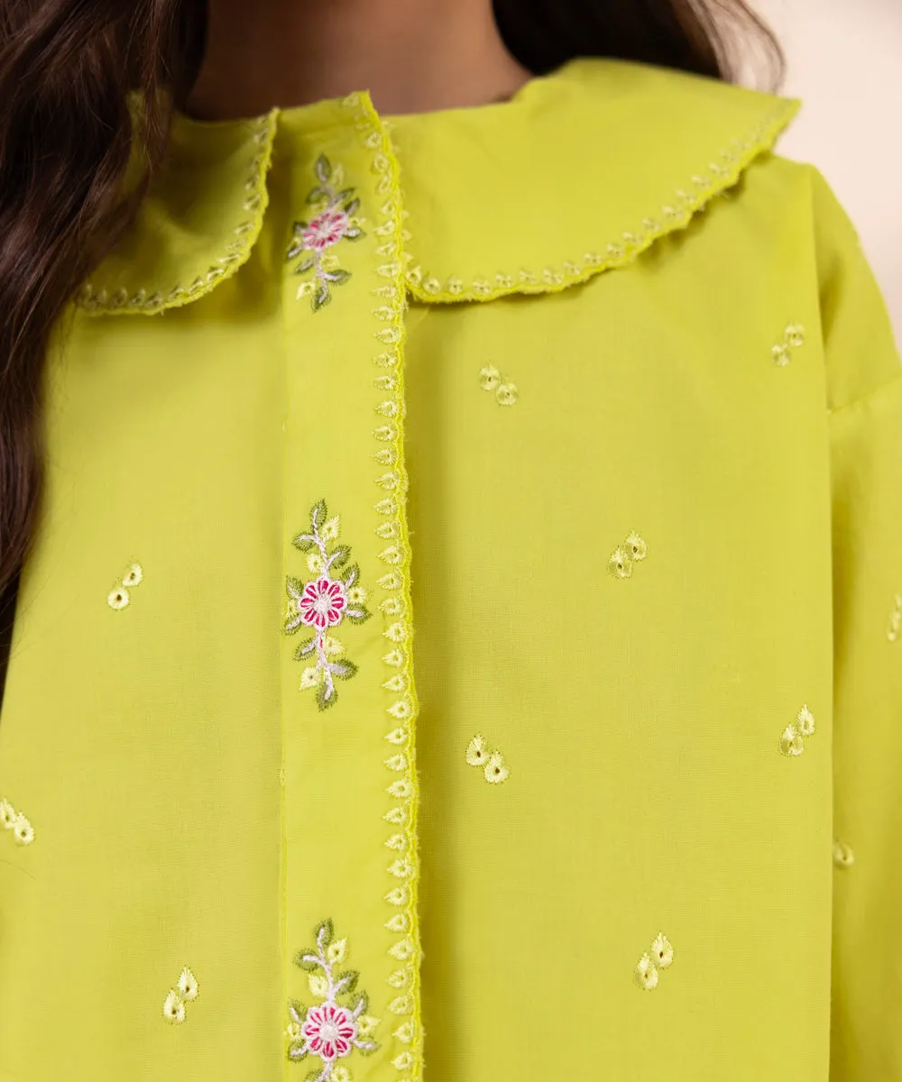 White Floral Embroidered Blouse