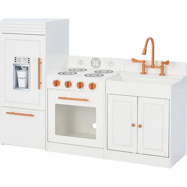 Teamson Kids Teamson Kids Little Chef Paris Wood Play Kitchen, White/Rose Gold