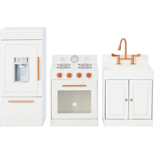 Teamson Kids Teamson Kids Little Chef Paris Wood Play Kitchen, White/Rose Gold