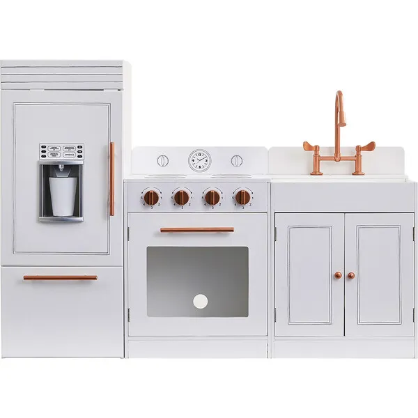 Teamson Kids Teamson Kids Little Chef Paris Wood Play Kitchen, White/Rose Gold