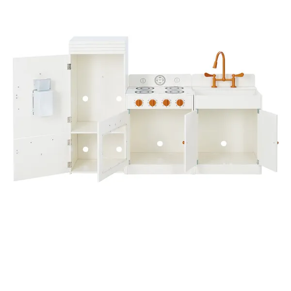 Teamson Kids Teamson Kids Little Chef Paris Wood Play Kitchen, White/Rose Gold