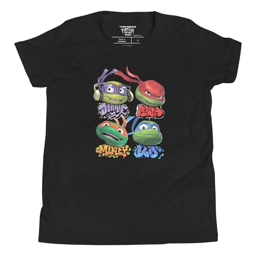 Teenage Mutant Ninja Turtles: Mutant Mayhem Turtle Faces Kids T-Shirt