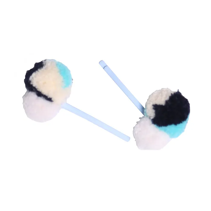 Tjimba Pompom Hair Clip Pins Blue Orange Set