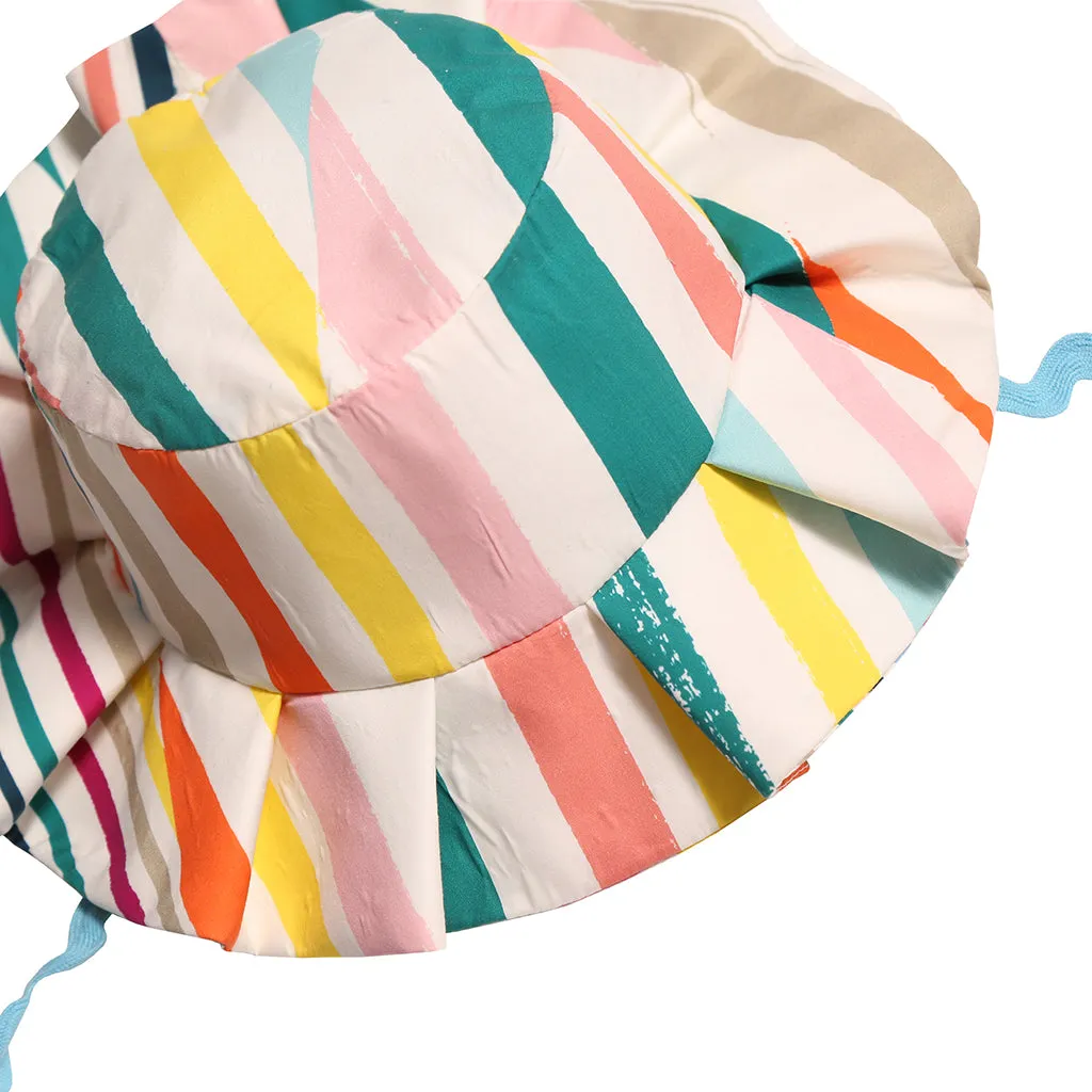 Tia Cibani Rainbow Stripes Constance Pleated Bucket Hat for Kids