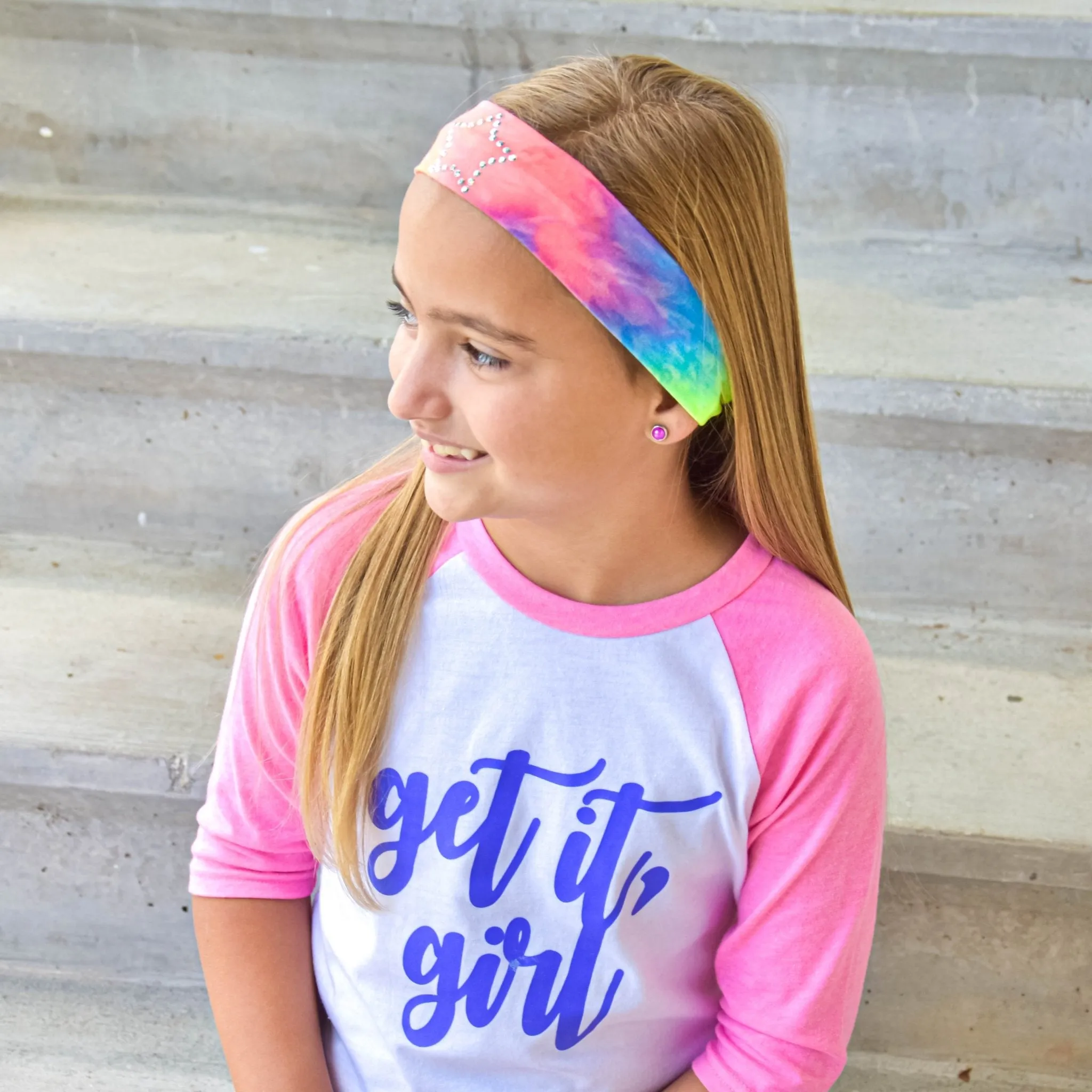 Stylish Tie Dye Rhinestone Headband