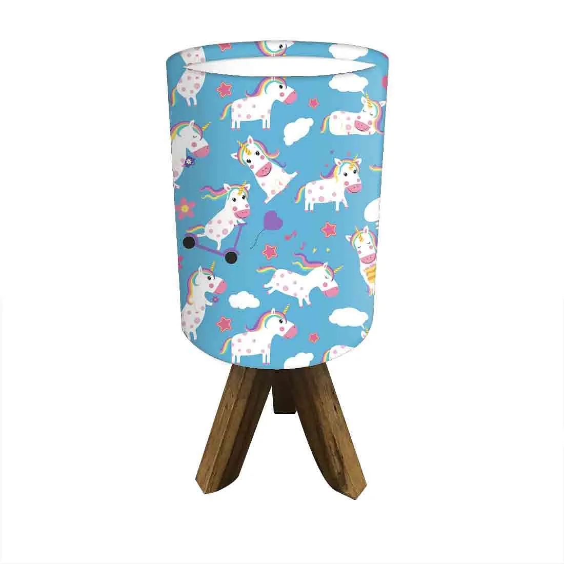 Unicorn Small Wooden Tripod Table Lamp-Kids Lamps