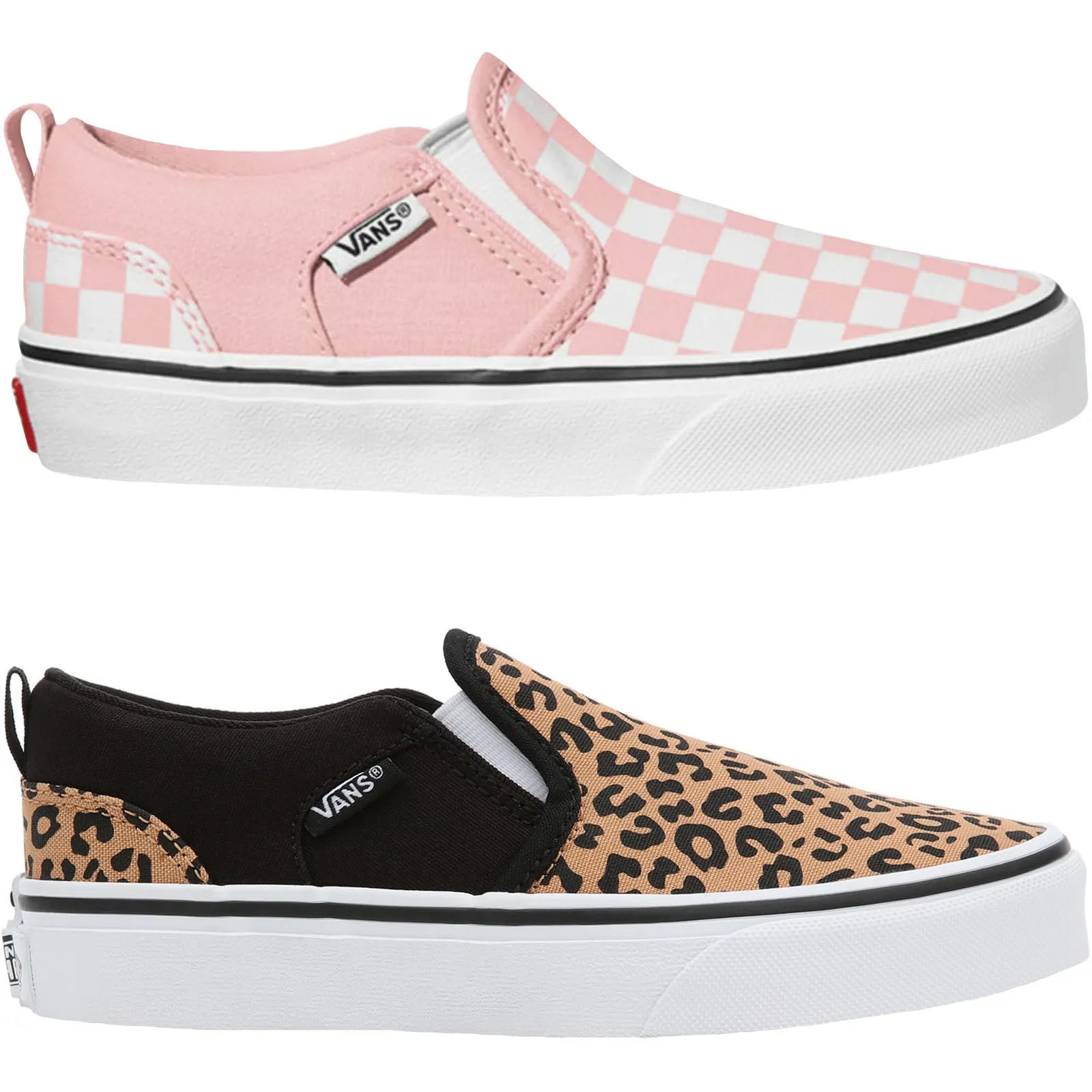 Vans Kids Asher Slip On Patterned Canvas Plimsolls