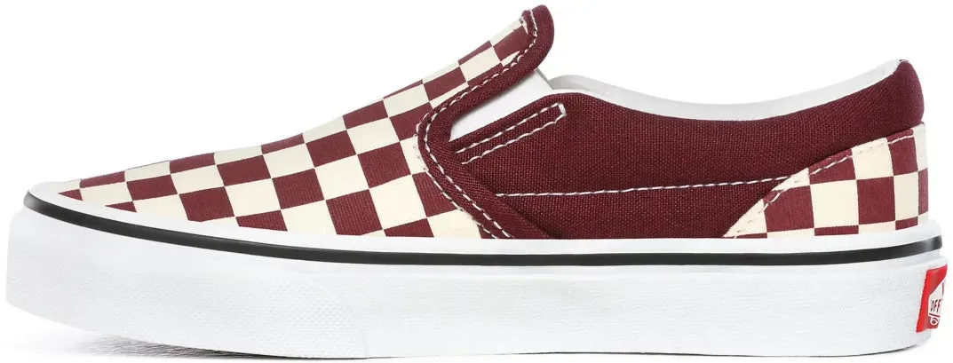 Vans Kids Classic Slip-On (Checkerboard) Port Royale/True White