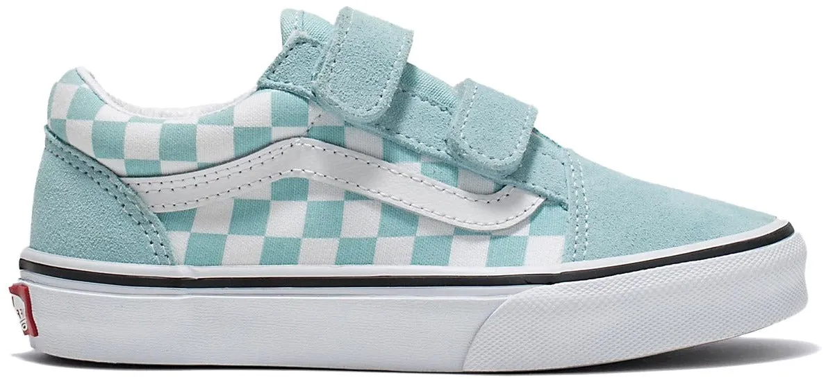 Vans Kids Old Skool V Checkerboard Canal Blue