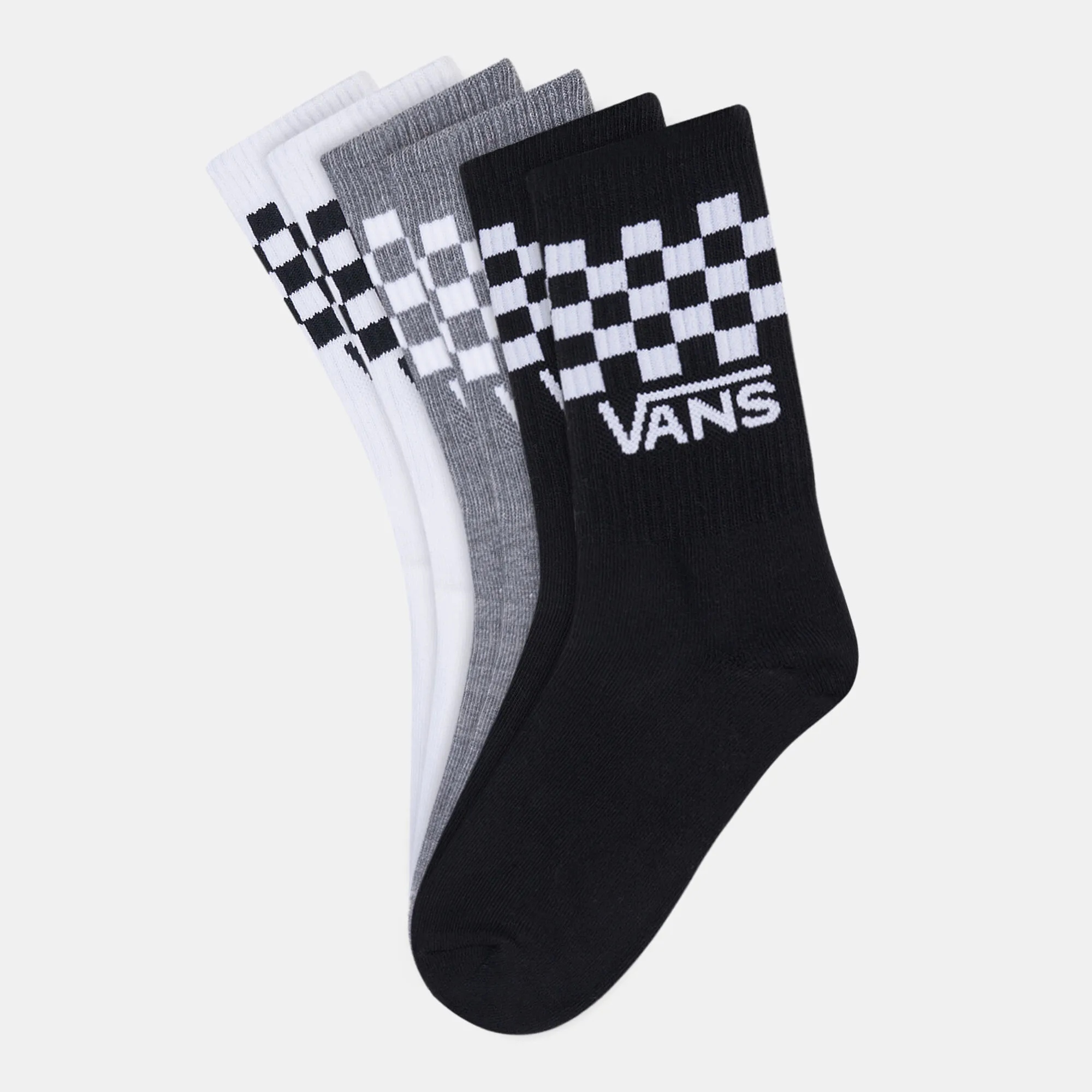 Vans Kids' Classic Check Crew Socks - 3 Pairs (Older Kids)